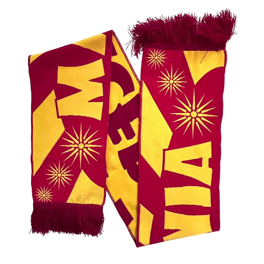 Macedonia Soccer Style Wool Blend Fan Scarf Red Yellow Fringe Football Sun